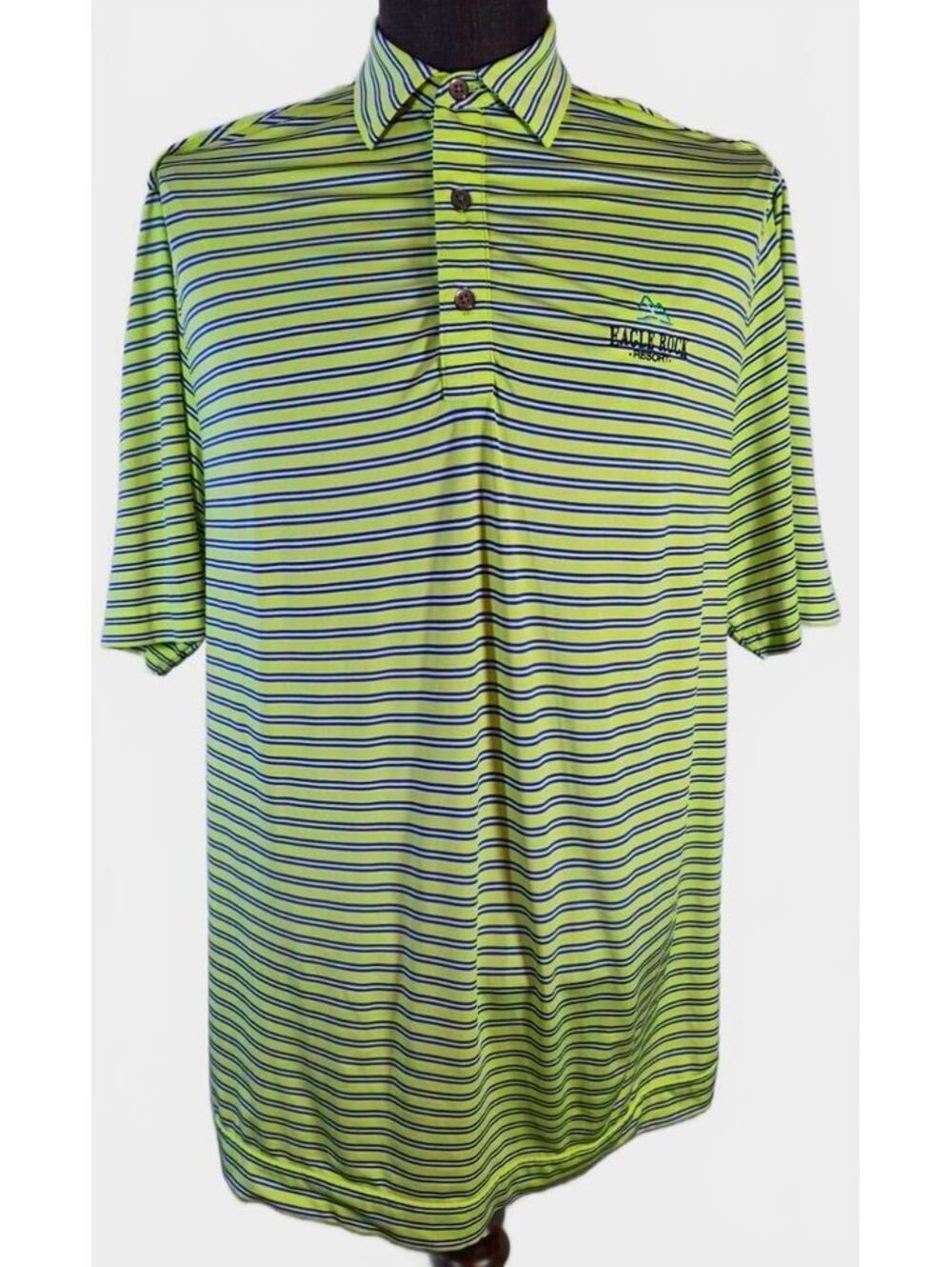 FootJoy Eagle Rock Resort Golf Polo Medium Striped Performance